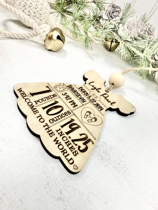 Birth Stat Ornament,Personalized Baby Birth Stat Ornaments, Baby’s First Christmas Ornament, Newborn Baby Keepsake Ornament