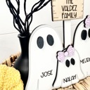  Personalized With Name Ghost Halloween Sign, Farmhouse Halloween Tier Tray Decor, Halloween Decorations, Ghost Family