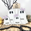  Personalized With Name Ghost Halloween Sign, Farmhouse Halloween Tier Tray Decor, Halloween Decorations, Ghost Family