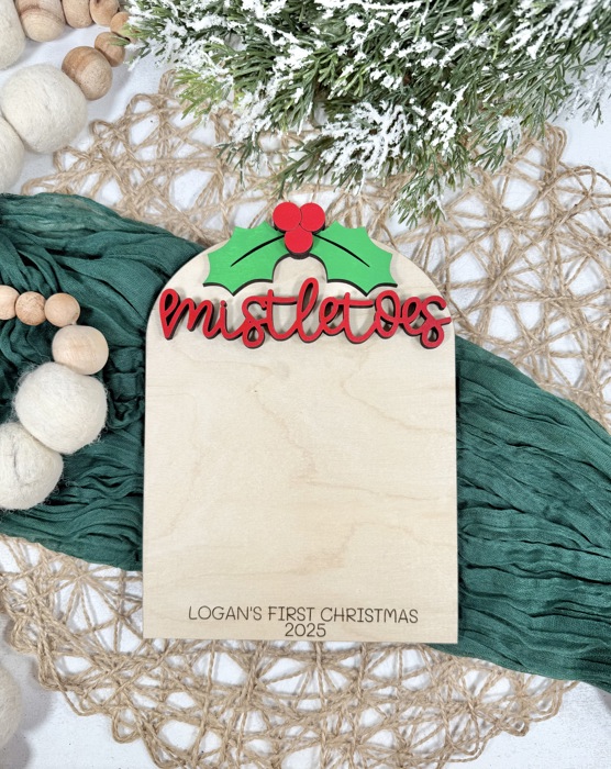 DIY Footprint Art, Baby's First Christmas, Mistletoes Sign