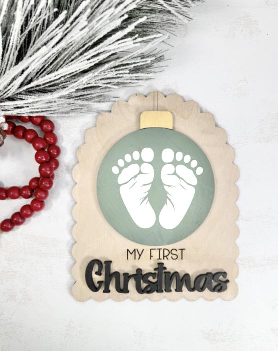 Wooden My First Christmas Day DIY Milestone,Baby Milestone Cards,My First Holiday,Expecting Mom Gift,Baby Shower Gift,Baby Photo Prop