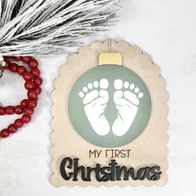 Wooden My First Christmas Day DIY Milestone,Baby Milestone Cards,My First Holiday,Expecting Mom Gift,Baby Shower Gift,Baby Photo Prop