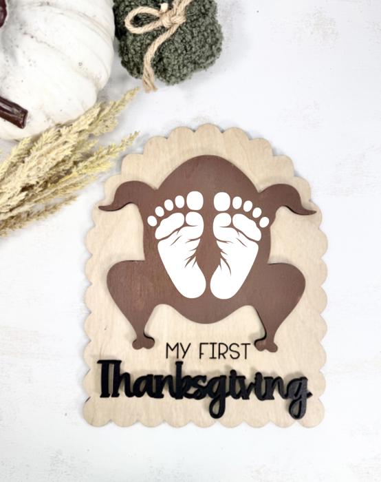 Wooden My First Thanksgiving DIY Milestone,Baby Milestone Cards,My First Holiday,Expecting Mom Gift,Baby Shower Gift,Baby Photo Prop