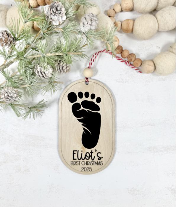 Baby's First Christmas Ornament, Footprint DIY Christmas Ornament, First Christmas Keepsake, Gift for Grandparents, Gift For New Parents