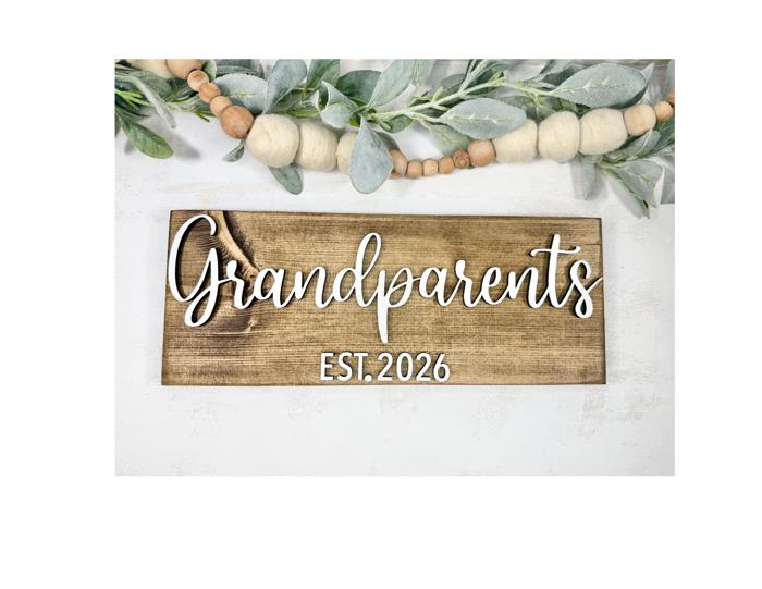 Grandparents Established Sign, Grandparents gift, Pregnancy announcement, New Grandparents Sign