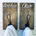  personalized backpack/towel hook, back to school, towel holder, bathroom organizer, front entry hooks, mudroom, personalized hooks