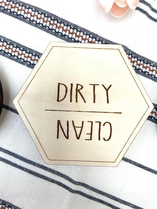 Dishwasher Clean/Dirty Magnet, Dishwasher Magnet, Clean/Dirty Sign Indicator for Dishwasher, Reversible Kitchen Organizing Label