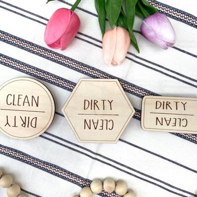 Dishwasher Clean/Dirty Magnet, Dishwasher Magnet, Clean/Dirty Sign Indicator for Dishwasher, Reversible Kitchen Organizing Label