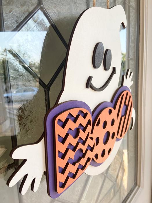 Boo Ghost Door Sign, Halloween Door Sign, Front Porch Decor, Fall Decor