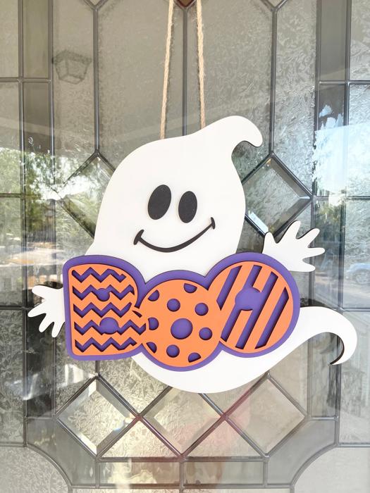 Boo Ghost Door Sign, Halloween Door Sign, Front Porch Decor, Fall Decor