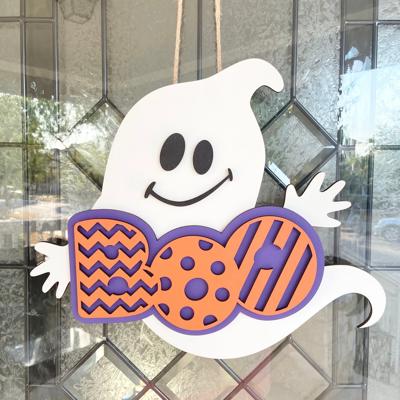 Boo Ghost Door Sign, Halloween Door Sign, Front Porch Decor, Fall Decor