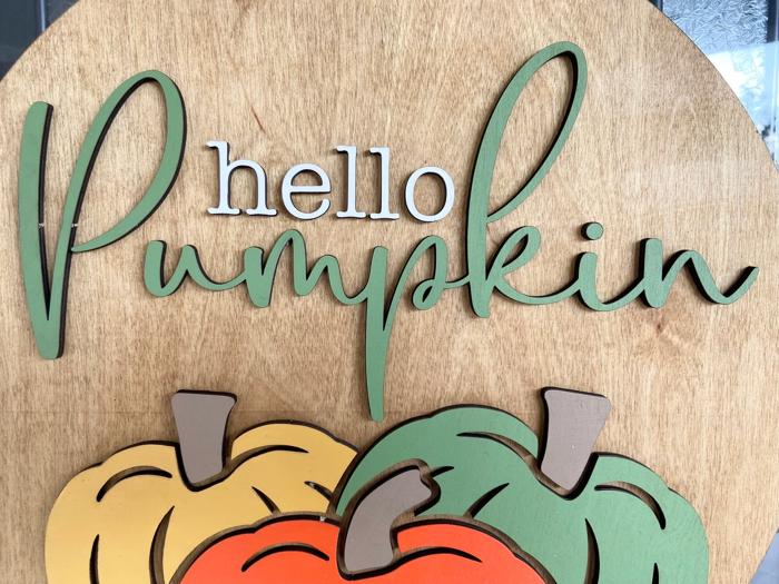 Hello Pumpkin Door Hanger, Fall Decor, Fall Porch Decor, Fall Door Sign
