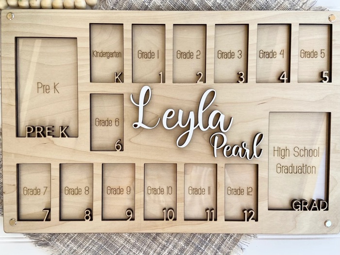 Personalized Pre K to Graduation School Picture Frame,Grade School Photo Frame, Personalized School Picture frame, School Years Photo Frame