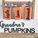  Grandma’s Pumpkins,Personalized Pumpkin Block, Wooden Pumpkin Blocks, Custom Pumpkin Family, Custom Fall/Halloween Gifts , Pumpkin Decor