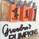  Grandma’s Pumpkins,Personalized Pumpkin Block, Wooden Pumpkin Blocks, Custom Pumpkin Family, Custom Fall/Halloween Gifts , Pumpkin Decor