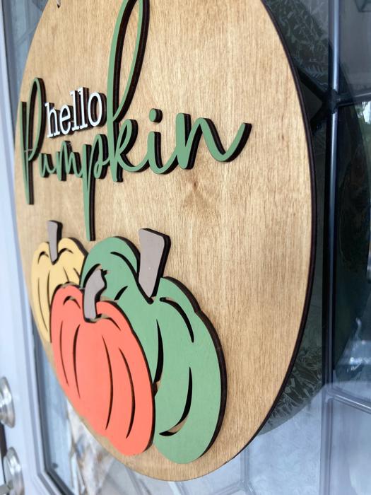 Hello Pumpkin Door Hanger, Fall Decor, Fall Porch Decor, Fall Door Sign