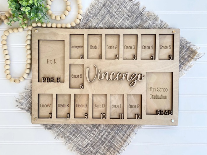 Personalized Pre K to Graduation School Picture Frame,Grade School Photo Frame, Personalized School Picture frame, School Years Photo Frame