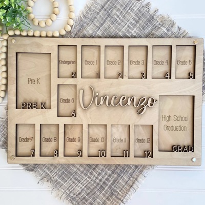 Personalized Pre K to Graduation School Picture Frame,Grade School Photo Frame, Personalized School Picture frame, School Years Photo Frame
