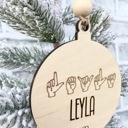  ASL Personalized Christmas Ornament, Personalized Ornament, Christmas Ornament, Sign Language Ornament, Christmas Tree Decor, Gift