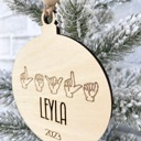  ASL Personalized Christmas Ornament, Personalized Ornament, Christmas Ornament, Sign Language Ornament, Christmas Tree Decor, Gift