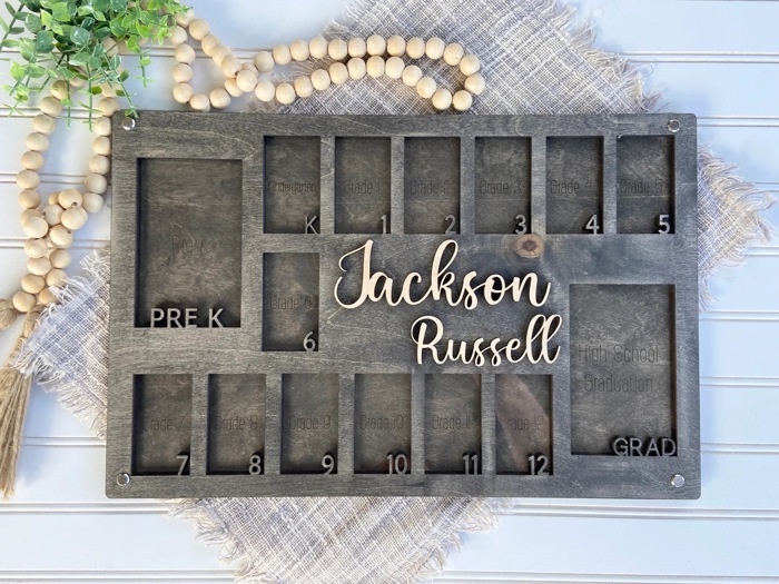 Personalized Pre K to Graduation School Picture Frame,Grade School Photo Frame, Personalized School Picture frame, School Years Photo Frame