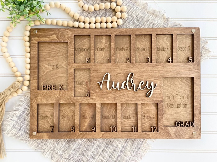 Personalized Pre K to Graduation School Picture Frame,Grade School Photo Frame, Personalized School Picture frame, School Years Photo Frame
