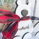  Personalized Wood Polar Bear, Polar Bear Shelf Sitters, Polar Bear Decor, White Home Decor, Holiday Decor