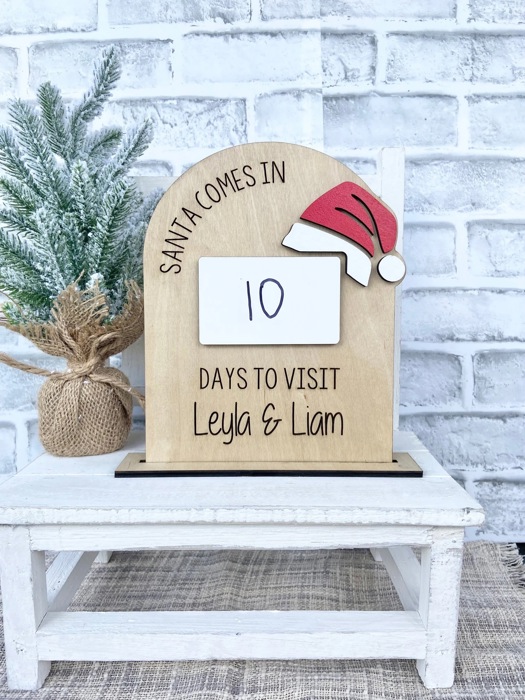 Christmas Countdown Sign, Santa Countdown Sign, Days Until Christmas Dry Erase Board, Santa Comes In, Santa Sign