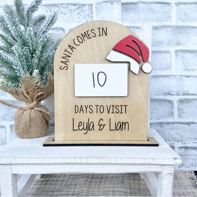 Christmas Countdown Sign, Santa Countdown Sign, Days Until Christmas Dry Erase Board, Santa Comes In, Santa Sign