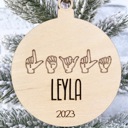  ASL Personalized Christmas Ornament, Personalized Ornament, Christmas Ornament, Sign Language Ornament, Christmas Tree Decor, Gift