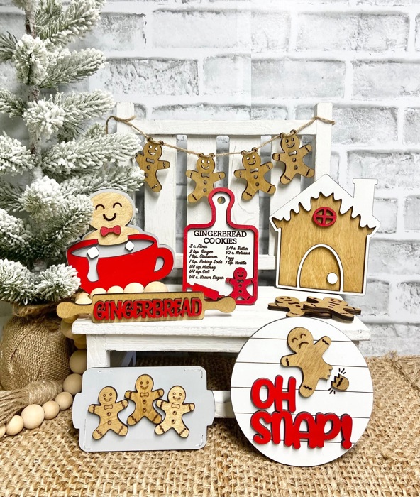 Gingerbread Tier Tray Decor, Christmas Tiered Tray, Christmas Tray Decor, Christmas Baking Tier Tray