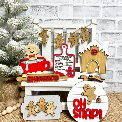 Gingerbread Tier Tray Decor, Christmas Tiered Tray, Christmas Tray Decor, Christmas Baking Tier Tray
