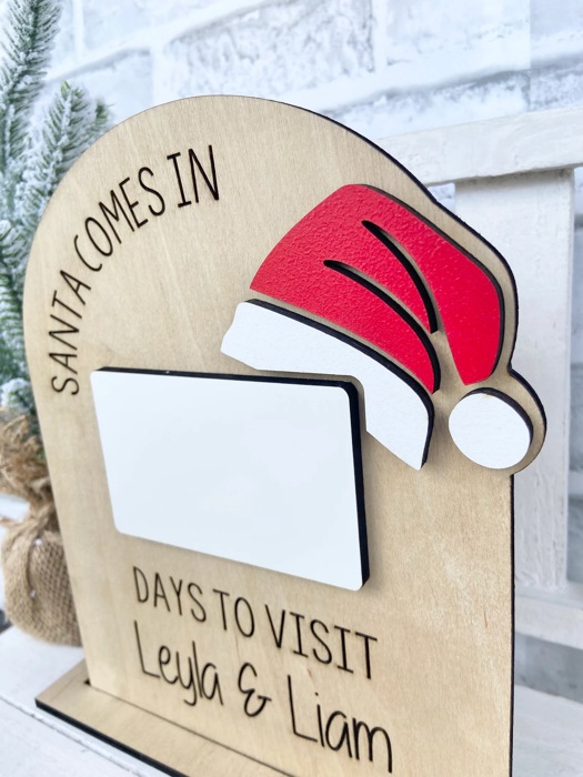 Christmas Countdown Sign, Santa Countdown Sign, Days Until Christmas Dry Erase Board, Santa Comes In, Santa Sign