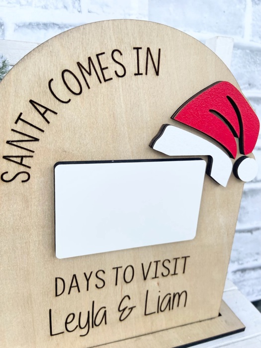 Christmas Countdown Sign, Santa Countdown Sign, Days Until Christmas Dry Erase Board, Santa Comes In, Santa Sign