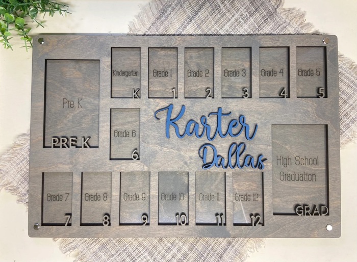 Personalized Pre K to Graduation School Picture Frame,Grade School Photo Frame, Personalized School Picture frame, School Years Photo Frame