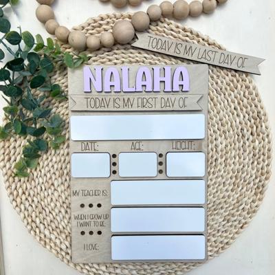 Back to School Prop, Personalized First Day of School Sign, Reusable Dry Erase Sign for First Day of School,Last Day of School Sign
