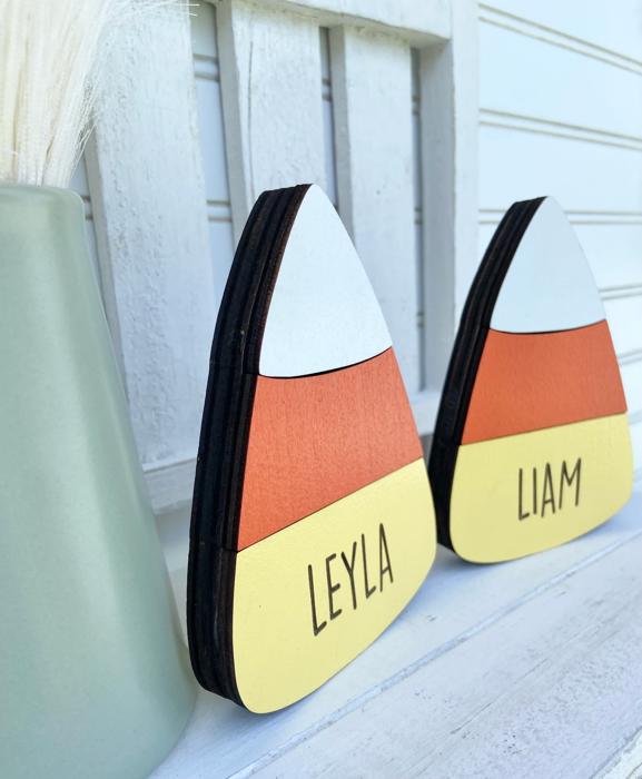 Personalized With Name Candy Corn Sign, Adorable Halloween Decor, Candy Corn Tier Tray Decor, Halloween Decorations, Fall Decor