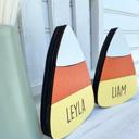  Personalized With Name Candy Corn Sign, Adorable Halloween Decor, Candy Corn Tier Tray Decor, Halloween Decorations, Fall Decor