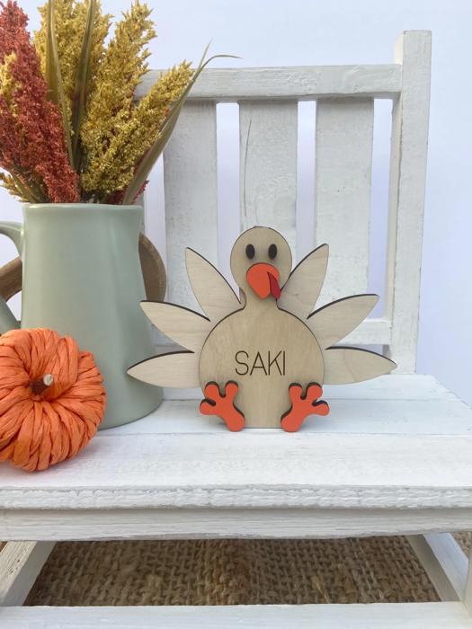 Personalized Thanksgiving Home Decor, Turkey Family Sign, Thanksgiving Family Decor