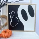  Halloween Boo Framed Wood Sign, Halloween Decoration