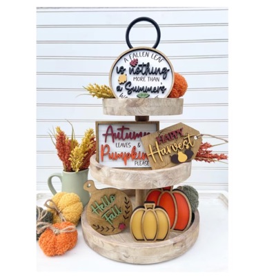 Fall Pumpkin Tier Tray Decor, Fall Decor, Fall Mini Signs, Autumn Decor, Autumn Tier Tray Decor, Tiered Tray Decor Set