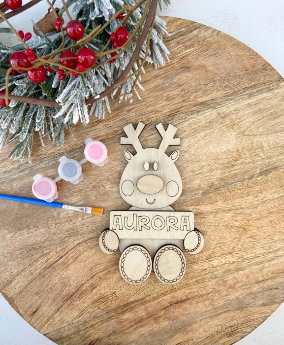 Personalized Reindeer DIY Paint Kit, Christmas Gift for Kids,Stocking Stuffers,Christmas Eve Activity,Christmas Painting kit, DIY Paint kids