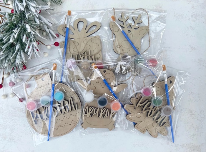 Personalized Christmas Ornament Paint Kit, Christmas Craft, Christmas Eve Activity, Christmas Painting kit, Stocking Stuffer, DIY Paint kids