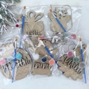  Personalized Christmas Ornament Paint Kit, Christmas Craft, Christmas Eve Activity, Christmas Painting kit, Stocking Stuffer, DIY Paint kids