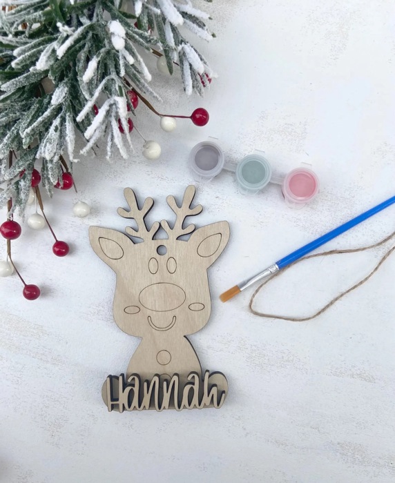 Personalized Christmas Ornament Paint Kit, Christmas Craft, Christmas Eve Activity, Christmas Painting kit, Stocking Stuffer, DIY Paint kids