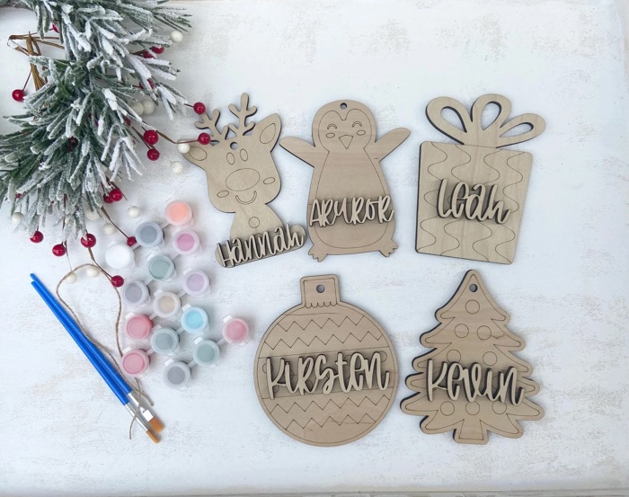 Personalized Christmas Ornament Paint Kit, Christmas Craft, Christmas Eve Activity, Christmas Painting kit, Stocking Stuffer, DIY Paint kids
