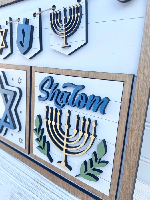Interchangeable Hanukkah Sign, Hanukkah Shelf Sitter, Hanukkah Home Decor, Add-on for Interchangeable Hanukkah Sign