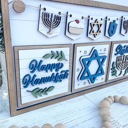  Interchangeable Hanukkah Sign, Hanukkah Shelf Sitter, Hanukkah Home Decor, Add-on for Interchangeable Hanukkah Sign