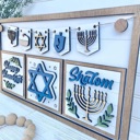  Interchangeable Hanukkah Sign, Hanukkah Shelf Sitter, Hanukkah Home Decor, Add-on for Interchangeable Hanukkah Sign