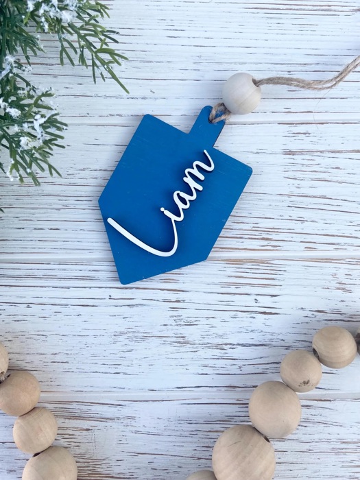 Hanukkah Name Tags, Wooden Hanukkah Name Tags, Dreidel Tags, Hanukkah Gift Tag, Hanukkah Bush Ornaments
